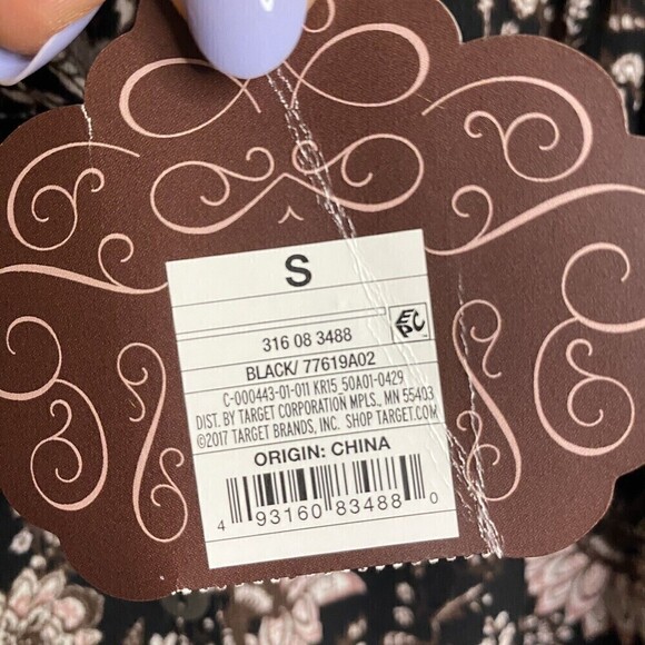 Knox Rose Size Small Floral Lace Peasant Button Top Bohemian Front Knot  NEW - Picture 4 of 8